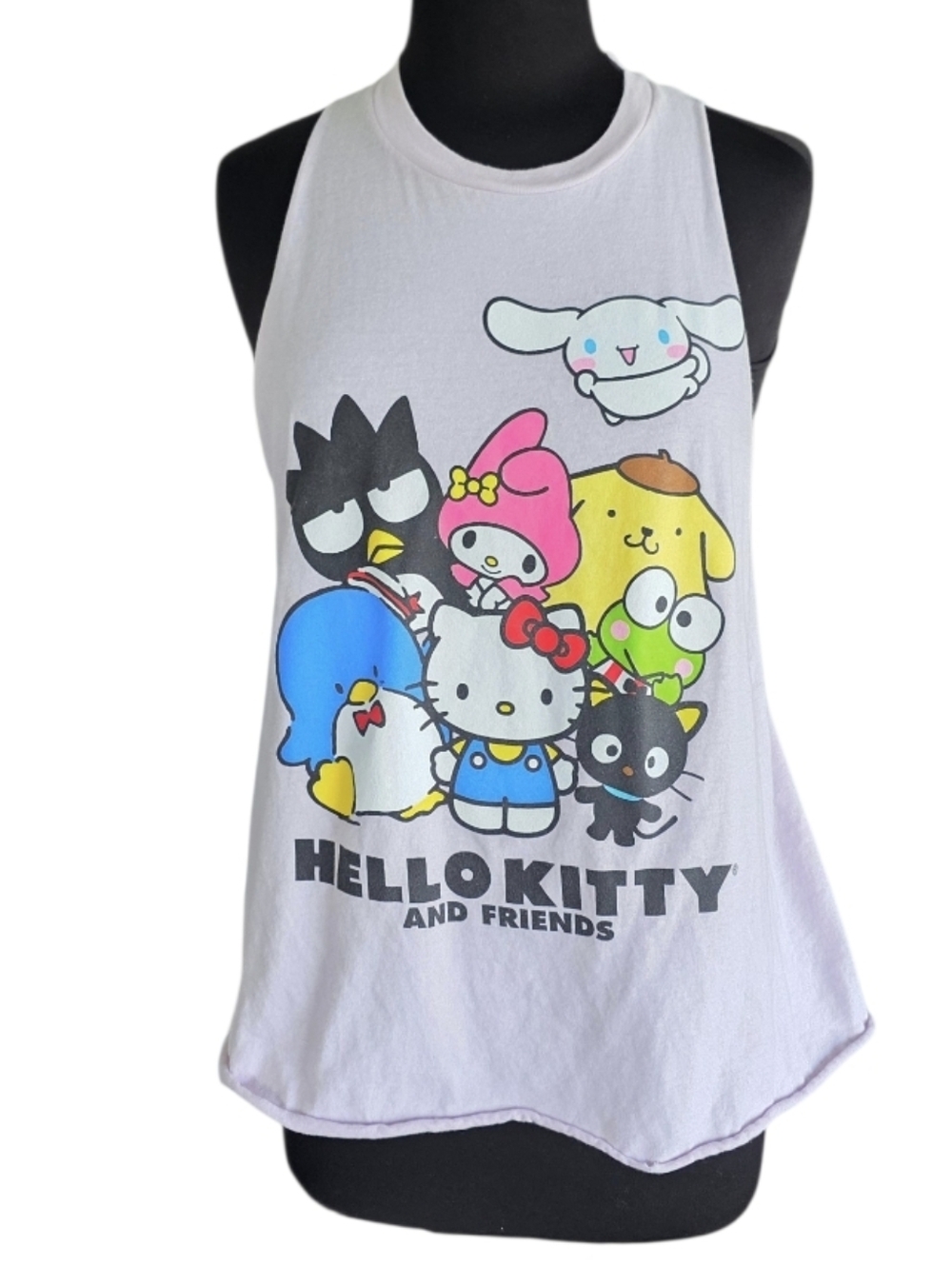 Hello Kitty & Friends Custom Cut Graphic Tank Top Pale Pink Girlie Pop